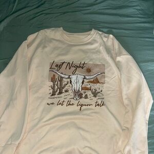 Women’s pullover morgan Wallen sweatshirt-Cream Graphic